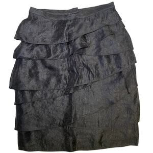 Adrianna Papell - Black Ruffle Mini Skirt - Size 6